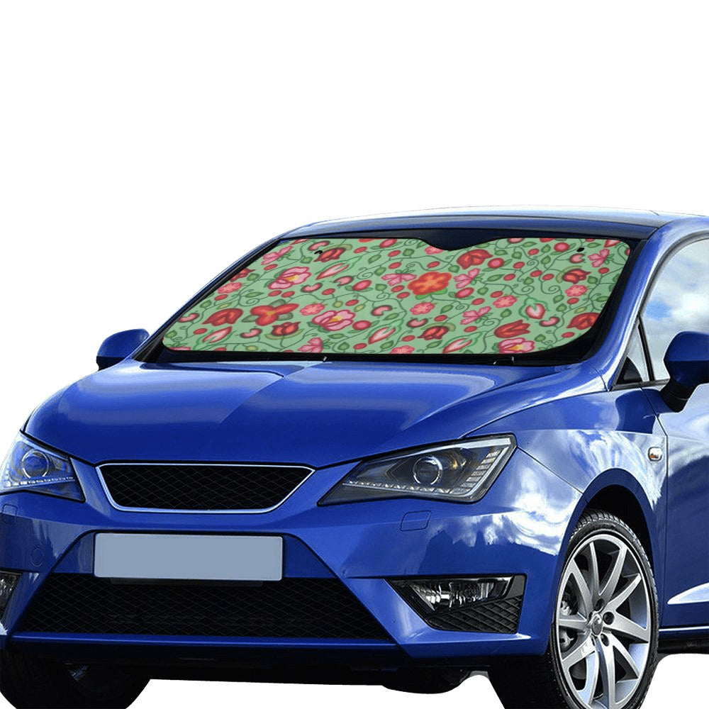Rose Reverie Green Car Sun Shade 55"x30"
