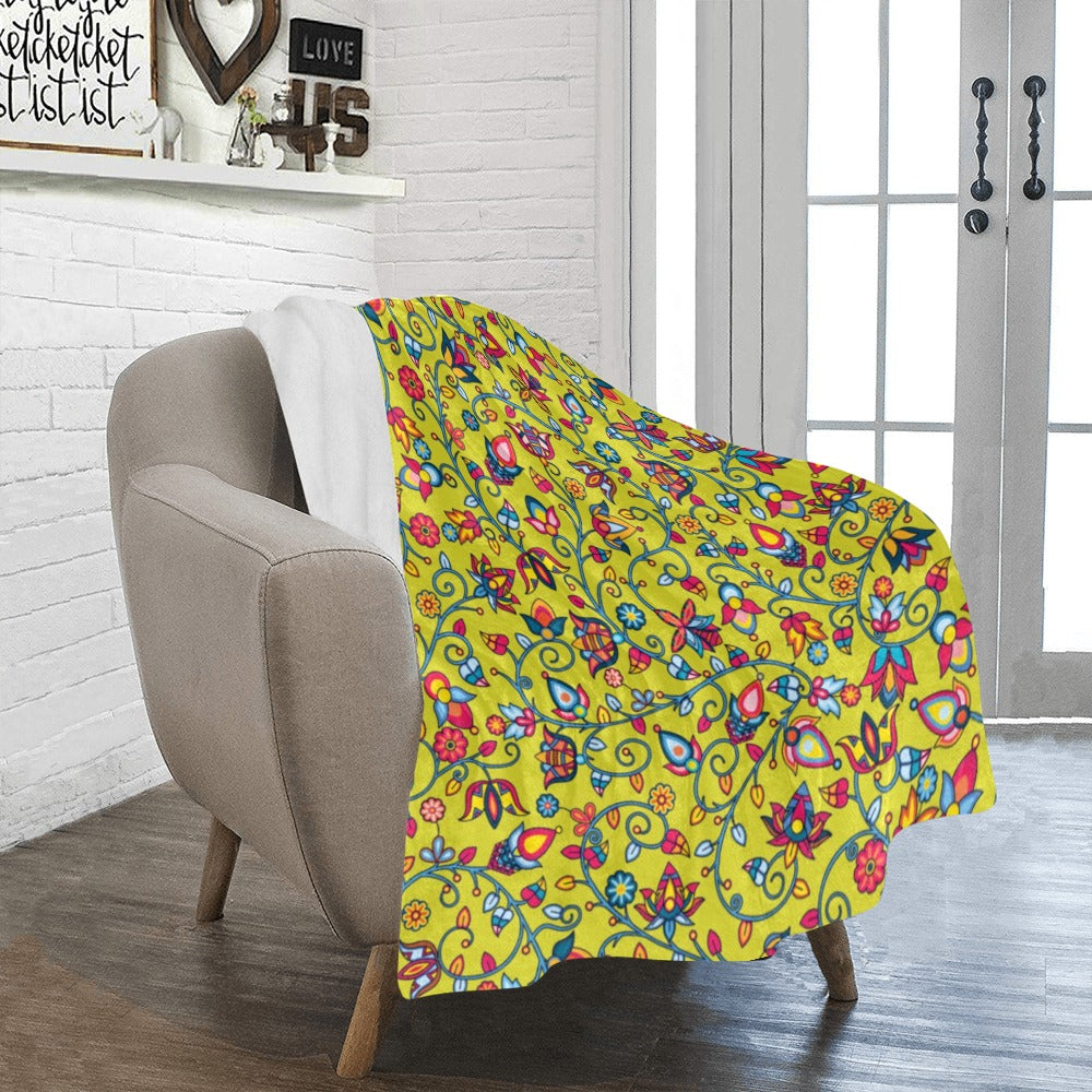 Thorny Path Yellow Grass Ultra-Soft Micro Fleece Blanket 40"x50"