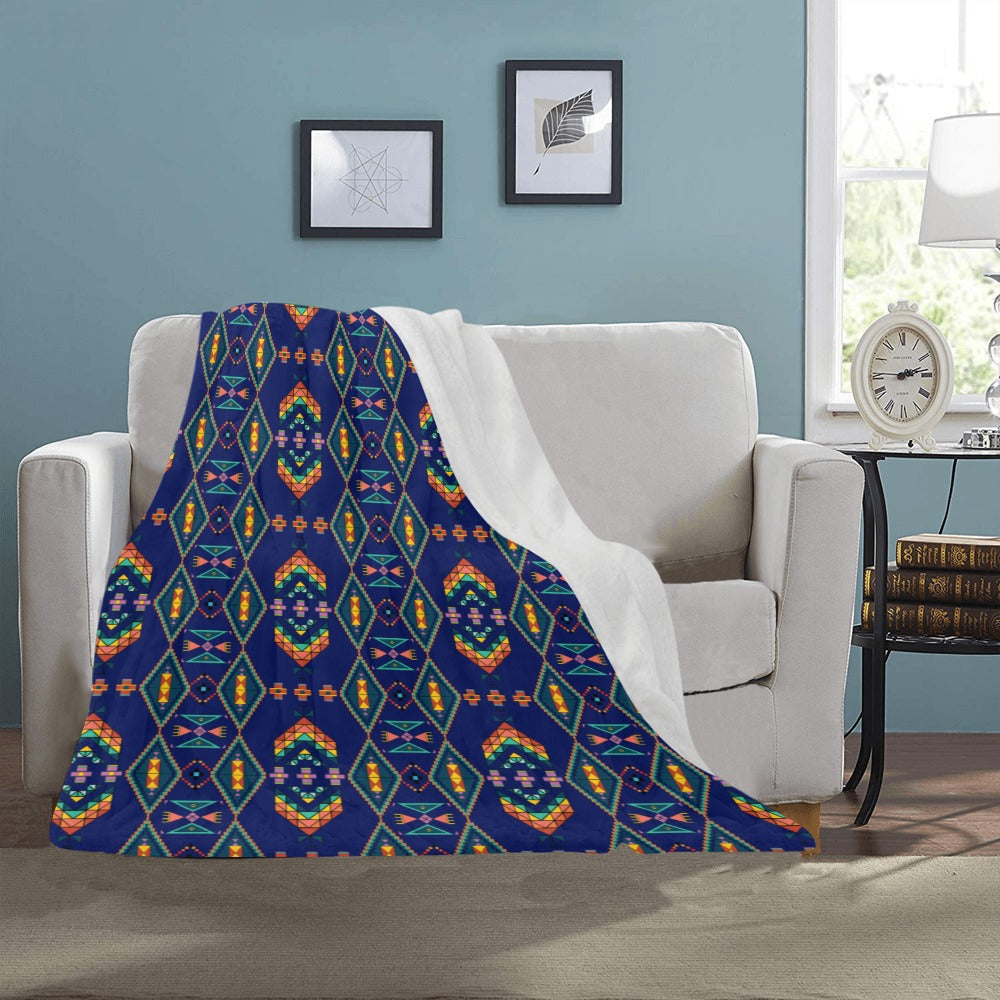 Travois Tipi Blue Ultra-Soft Micro Fleece Blanket 40"x50"