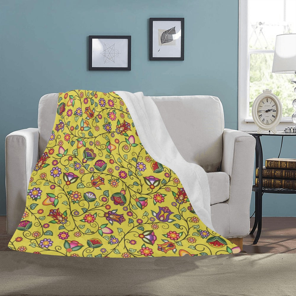 Heartbeat Petals Yellow Ultra-Soft Micro Fleece Blanket 50"x60"