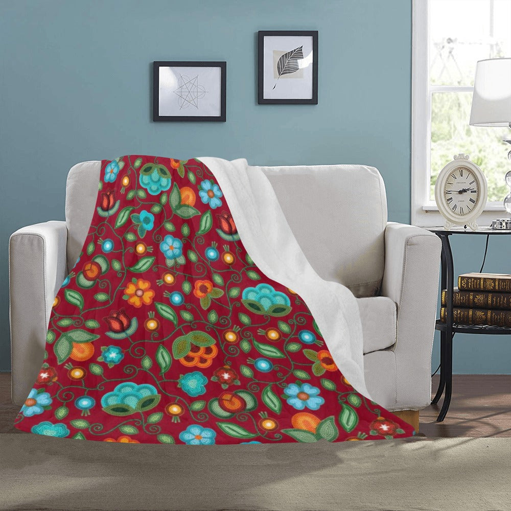 Prairie Fire Petals Red Ultra-Soft Micro Fleece Blanket 50"x60"