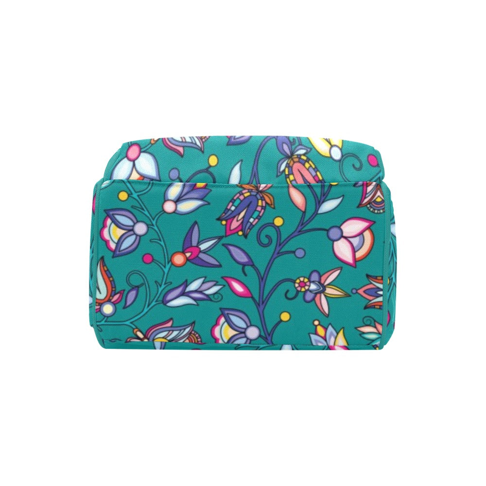 Buffalo Bloom Turquoise Multi-Function Diaper Backpack/Diaper Bag