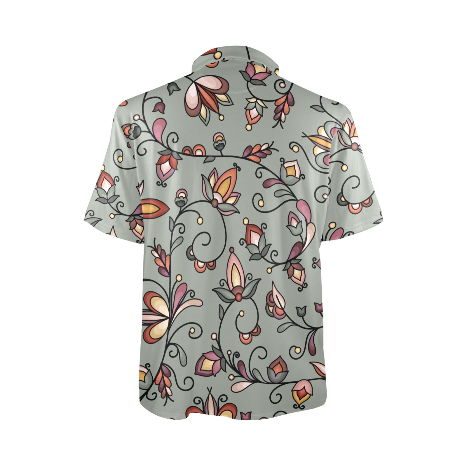 Burnt Sky Petals Green Polo Shirt