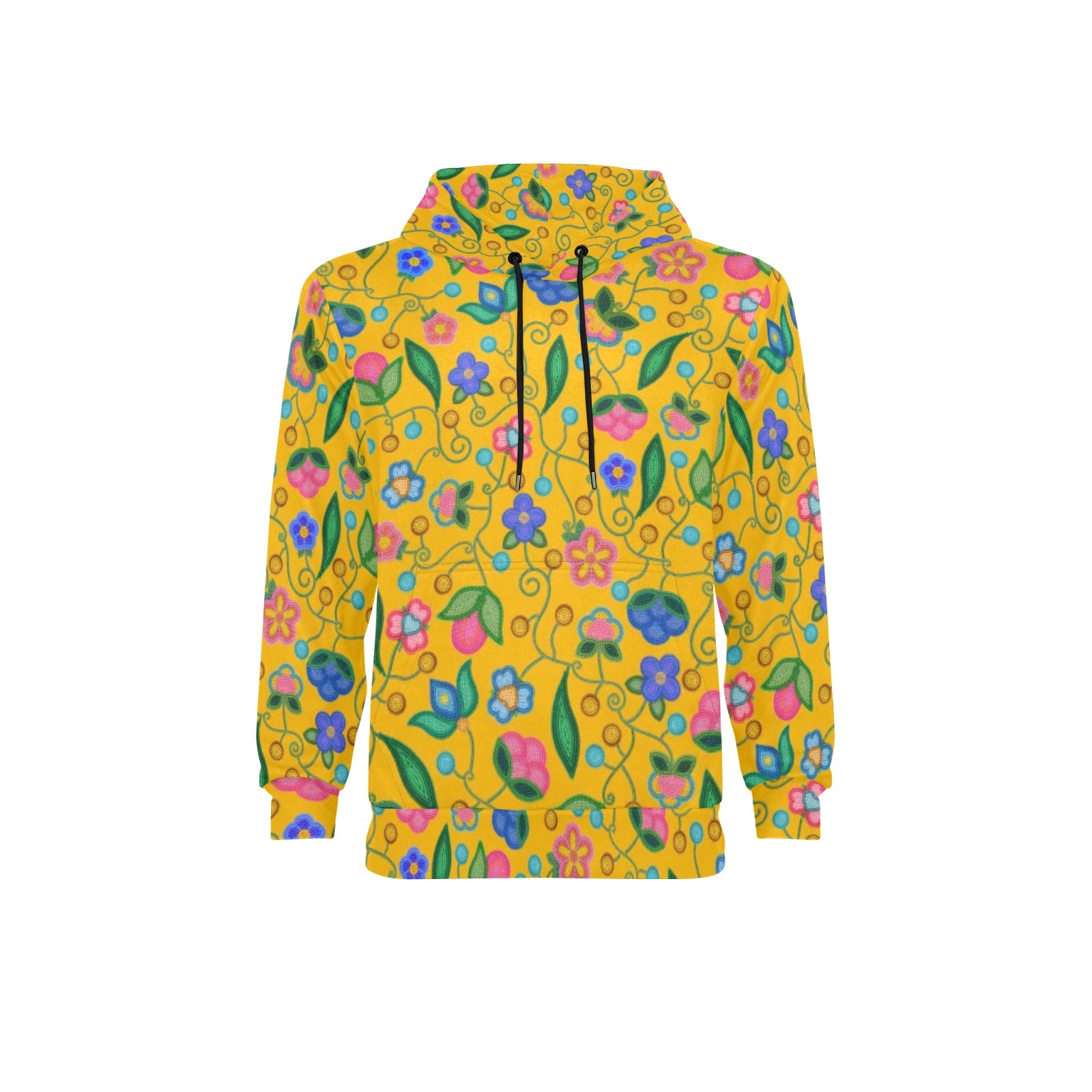 Skyberry Serenade Yellow Men's Long Sleeve Fleece Hoodie