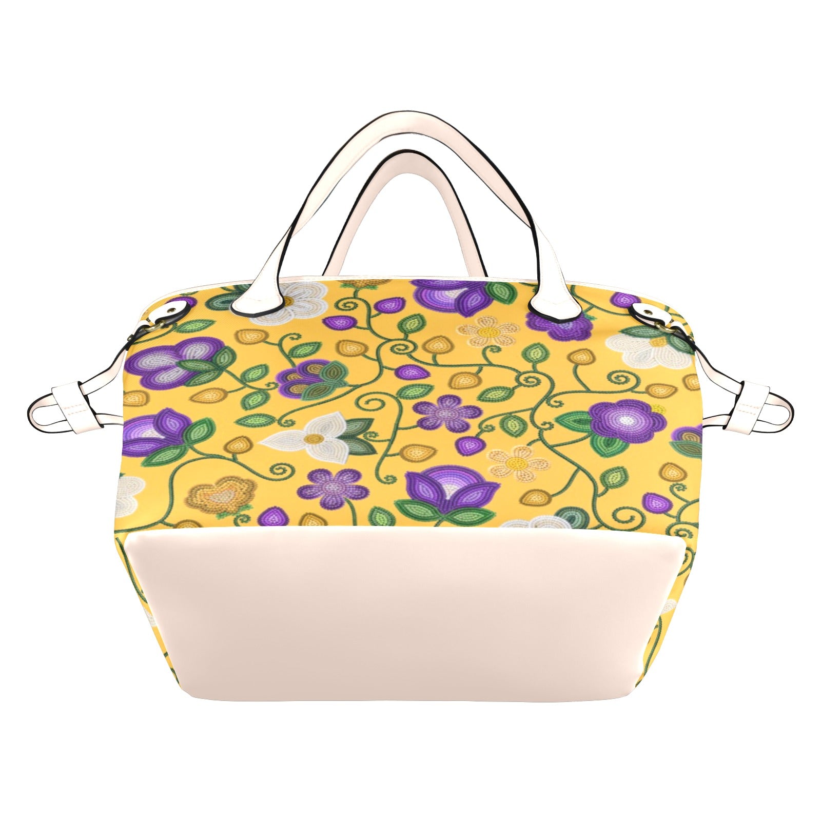 Midnight Moss Bloom Yellow Clover Canvas Tote Bag