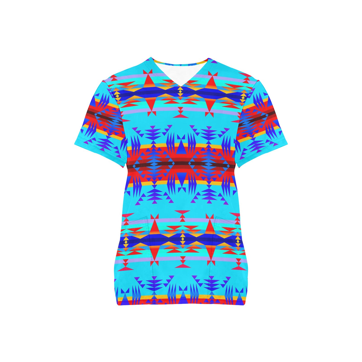 Between the Mountains Blue Scrub Top
