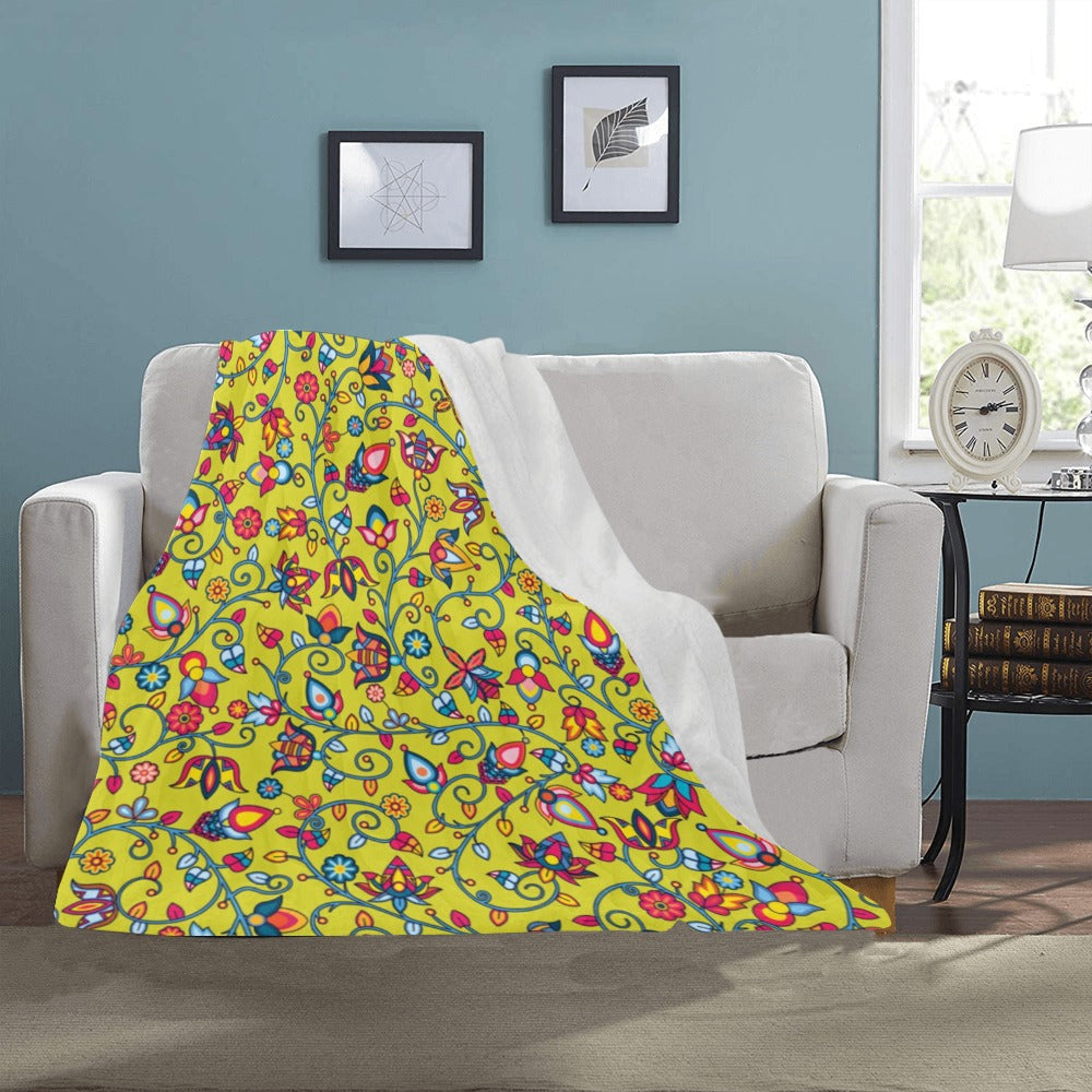 Thorny Path Yellow Grass Ultra-Soft Micro Fleece Blanket 40"x50"