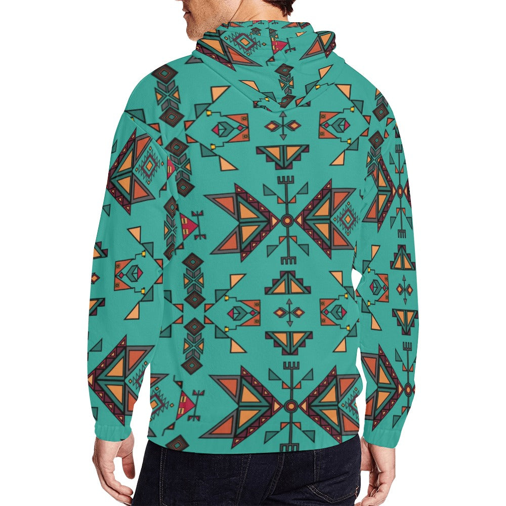 Arrow Dawn Turquoise Men's Zipper Hoodie