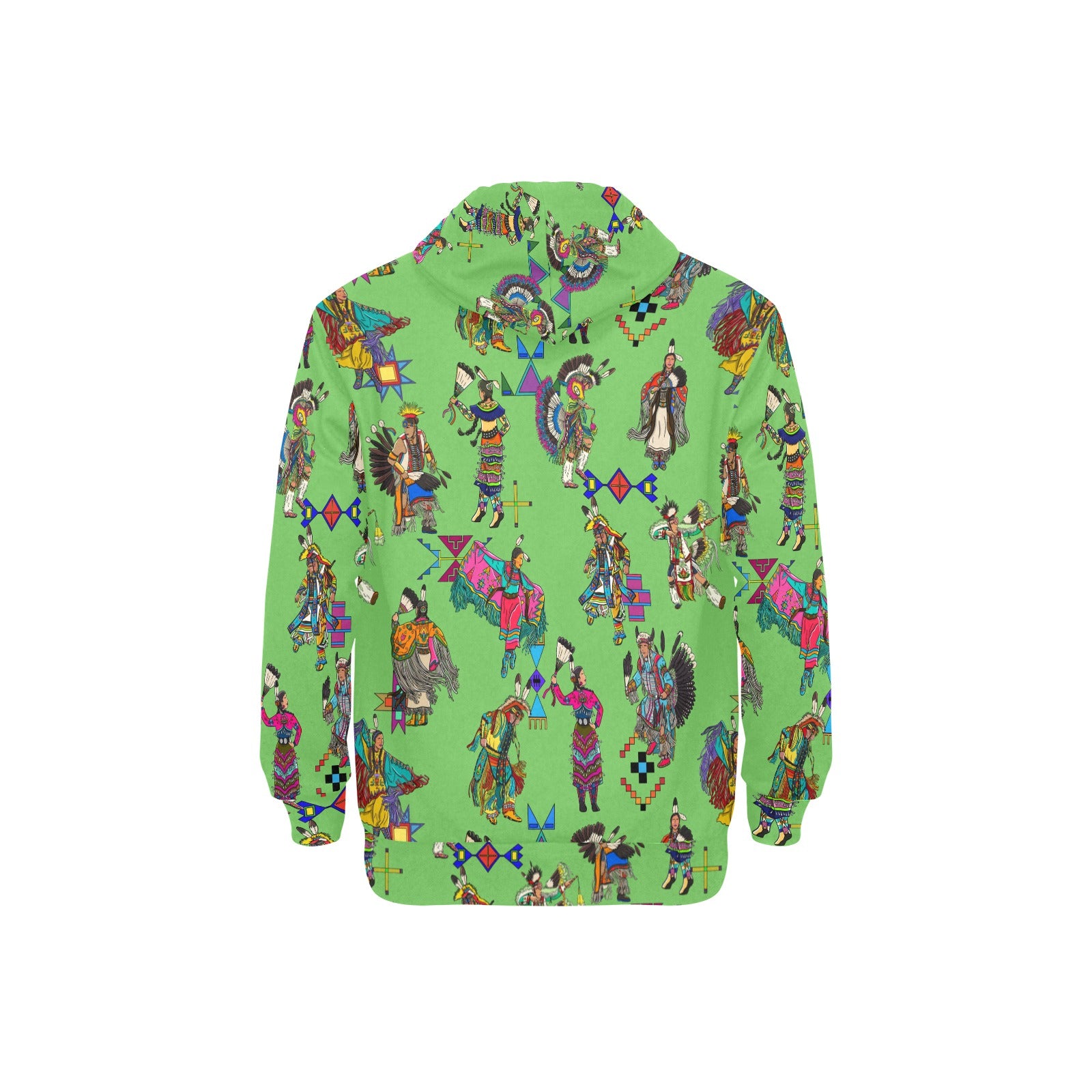 Grand Entry Dancers Grass Men's Long Sleeve Fleece Hoodie