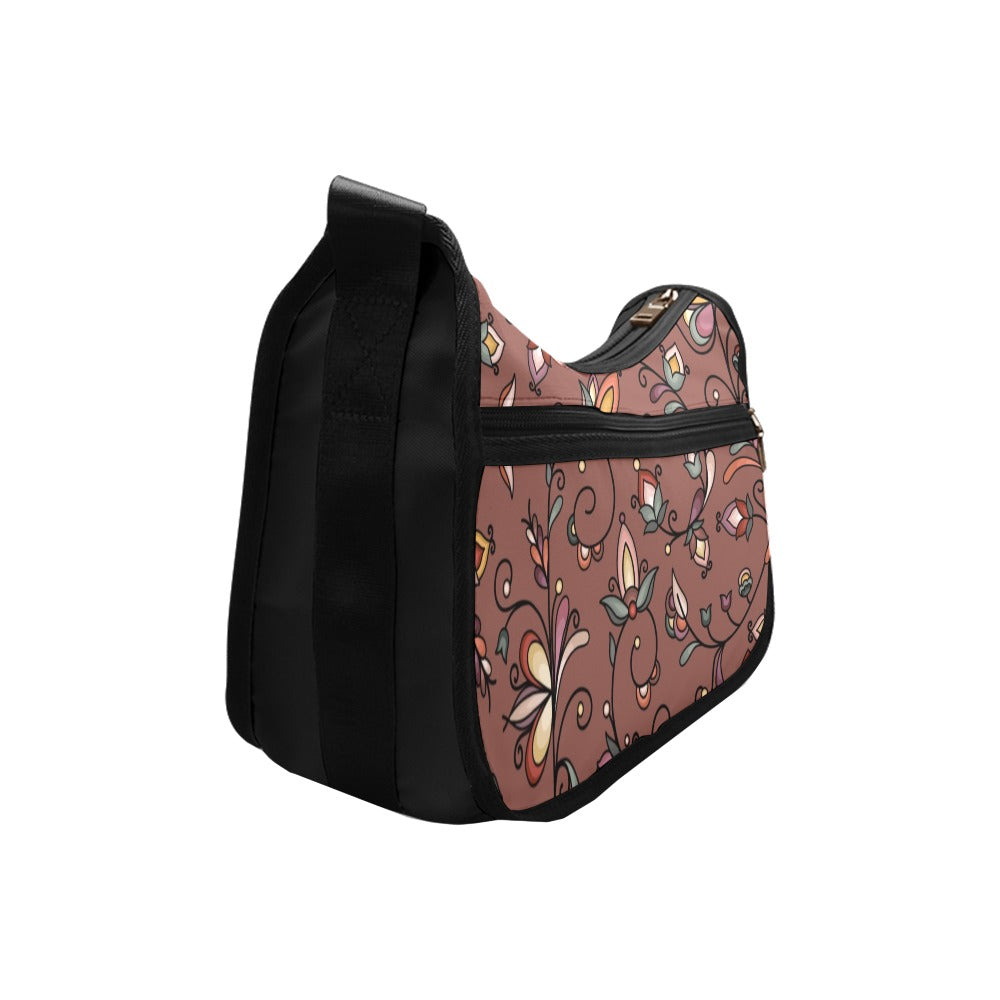 Burnt Sky Petals Brown Crossbody Bag