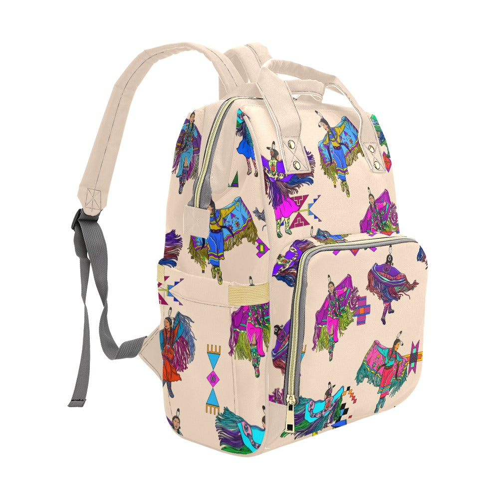 Women's Fancy Dancers Muslin Multi-Function Diaper Backpack/Diaper Bag