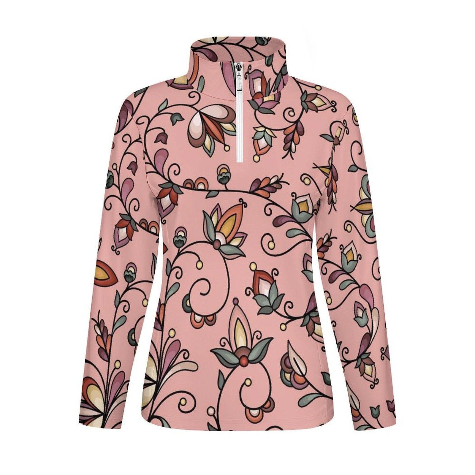 Burnt Sky Petals Peach Long Sleeve Yoga Shirt