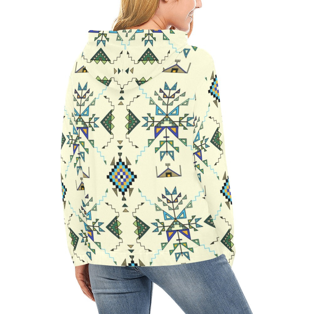 Bear Shield Cream Hoodie for Women (USA Size)