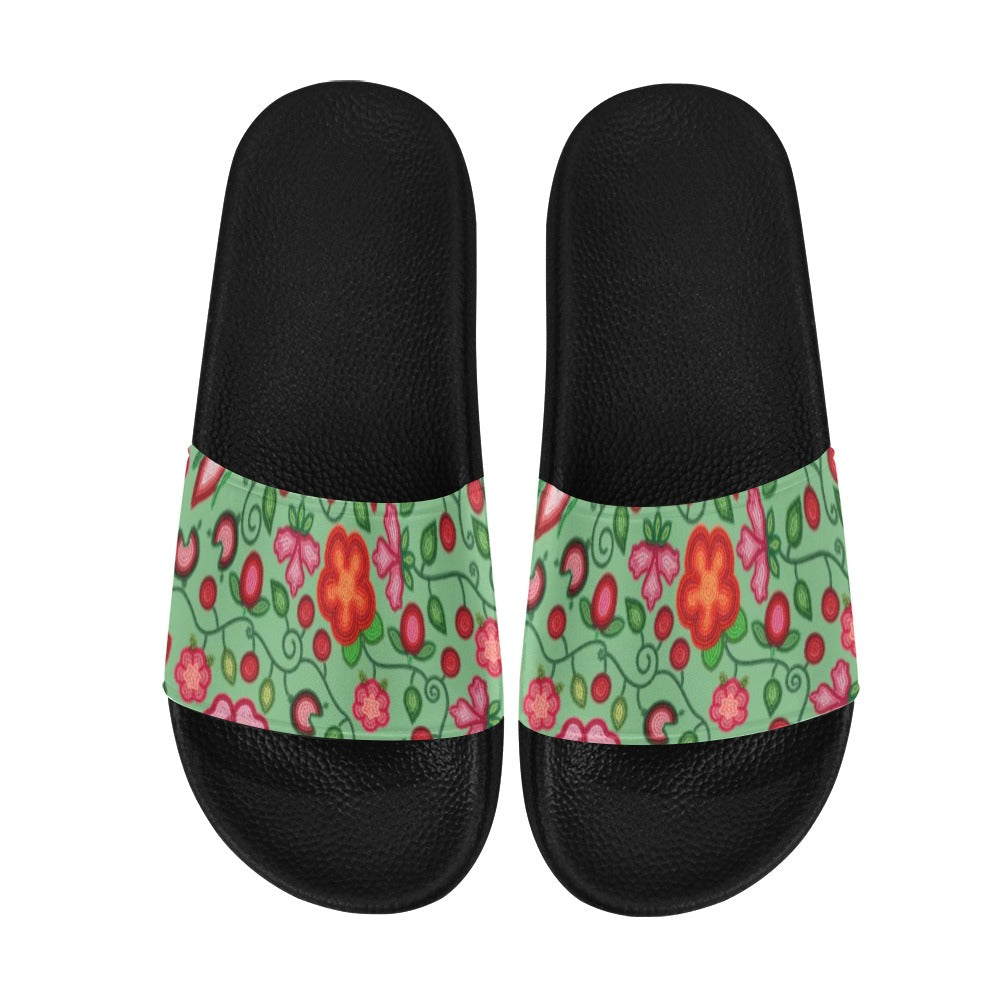 Rose Reverie Green Women's Slide Sandals