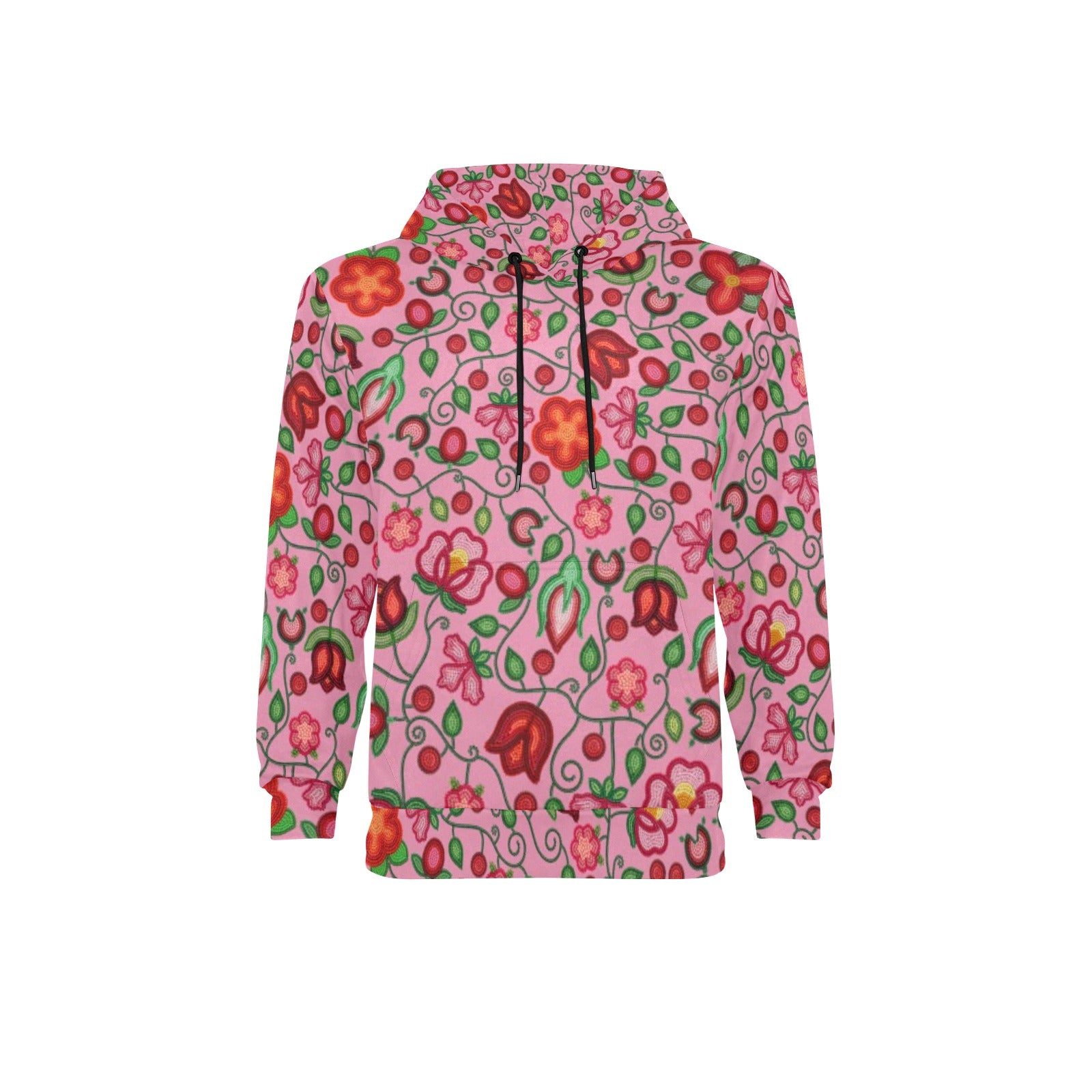 Rose Reverie Pink Men's Long Sleeve Fleece Hoodie