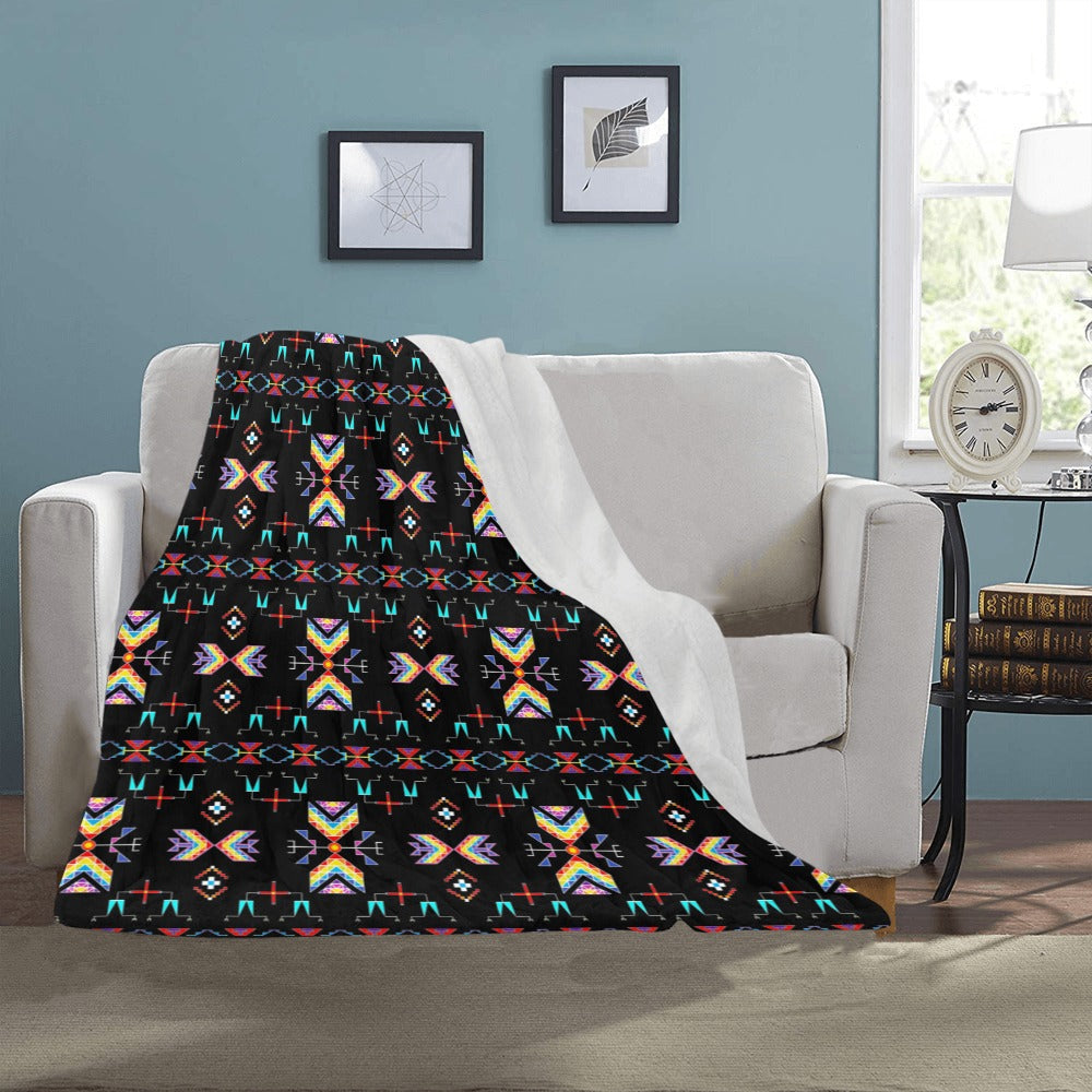Rainy Chief Rainbow Black Ultra-Soft Micro Fleece Blanket 40"x50"