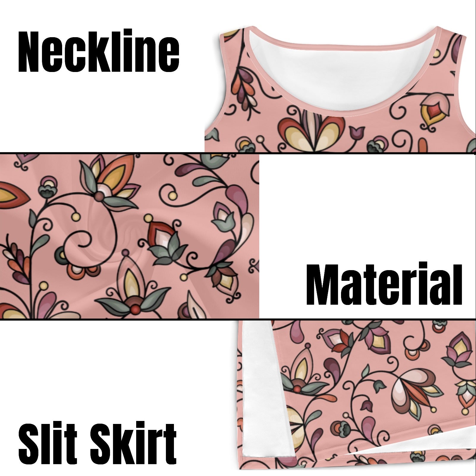 Burnt Sky Petals Peach Phaedra Sleeveless Open Fork Long Dress