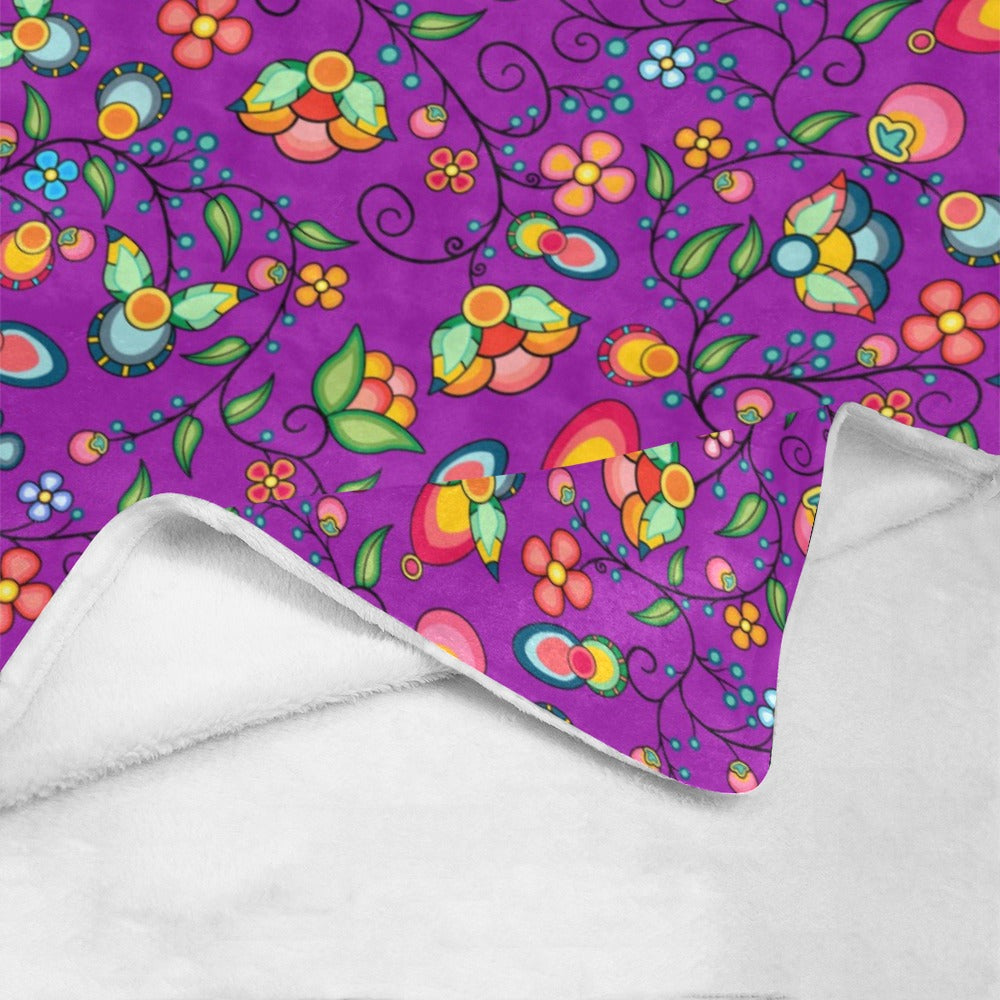 Floral Bounty Purple Ultra-Soft Micro Fleece Blanket 50"x60"