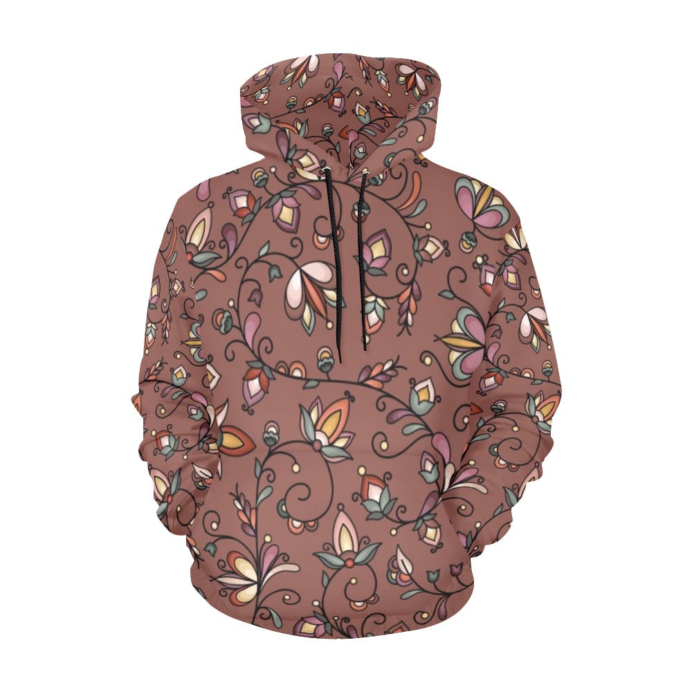 Burnt Sky Petals Brown Hoodie for Men (USA Size)