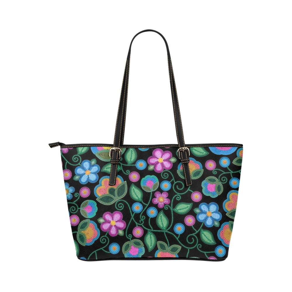 Turquoise Sunbeam Leather Tote Bag/Large