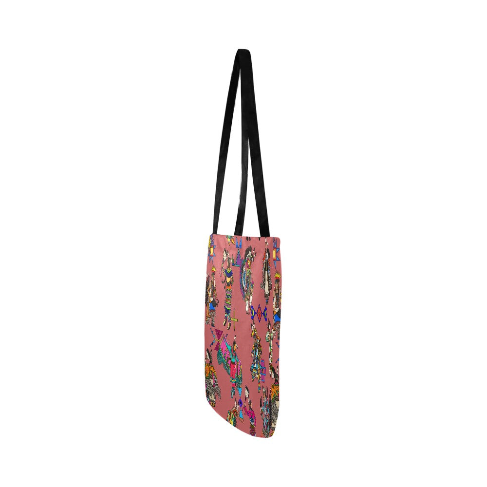 Grand Entry Dancers Terra Cotta Reusable Shopping Bag (Two sides)