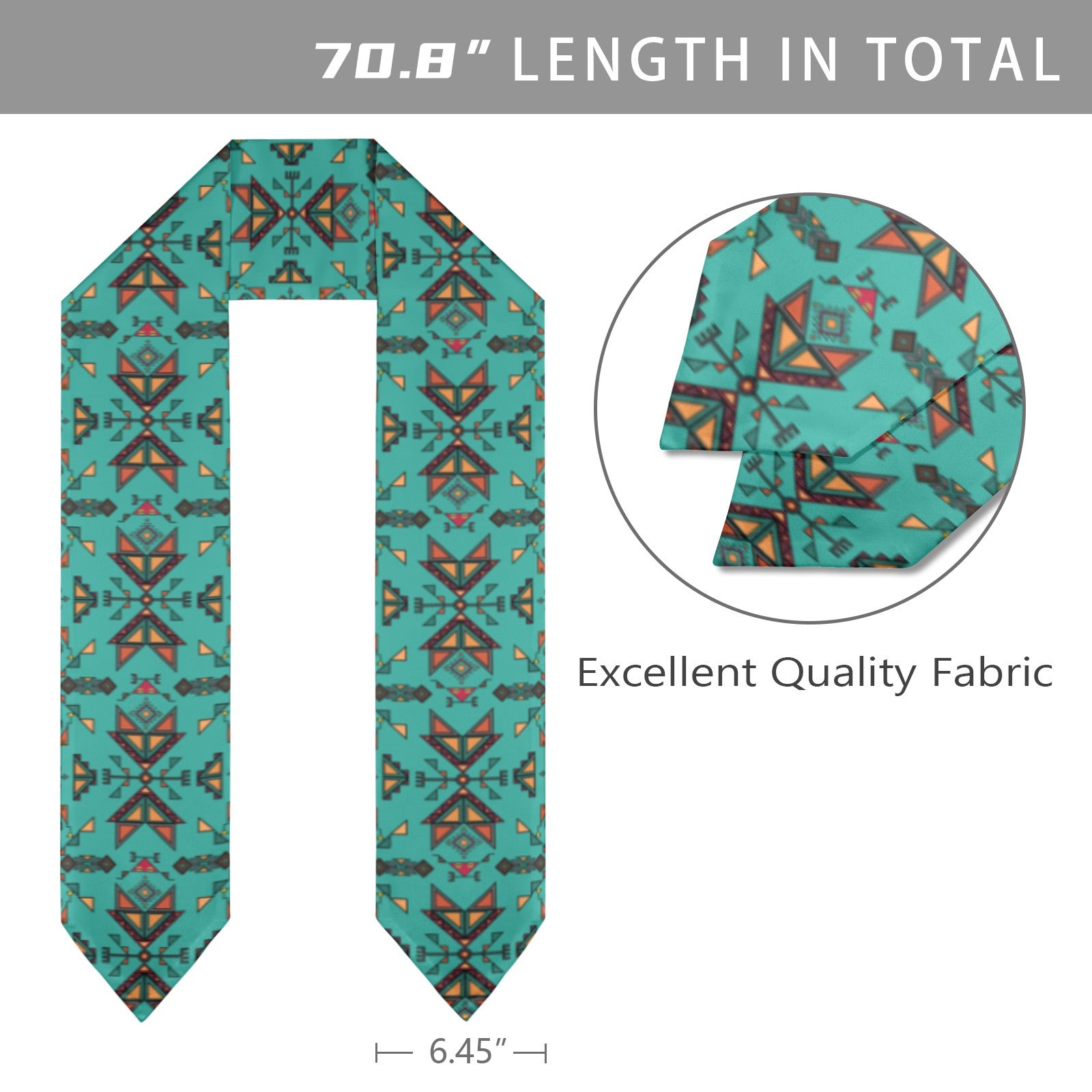 Arrow Dawn Turquoise Graduation Stole