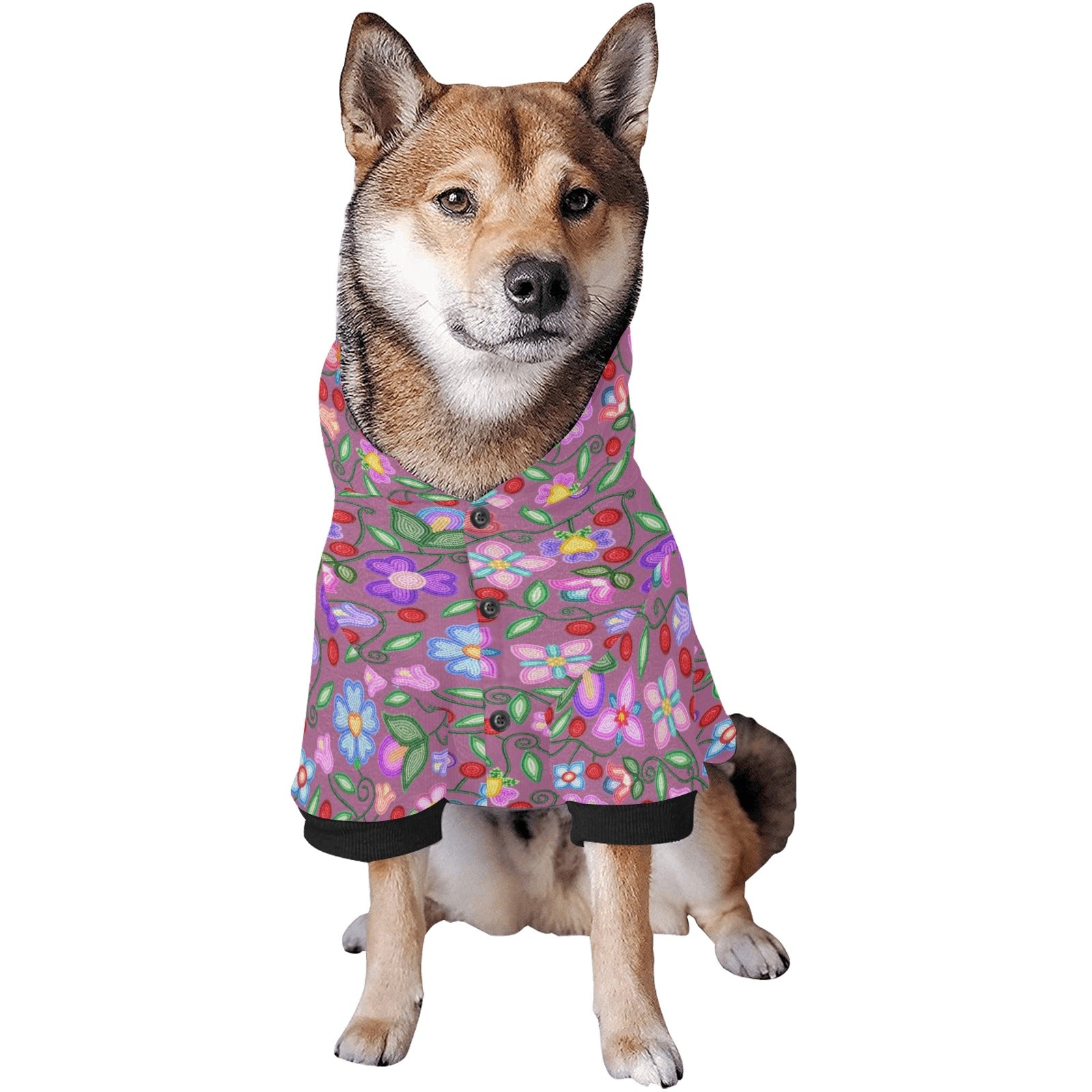 Petal Harmony Dusty Rose Pet Dog Hoodie