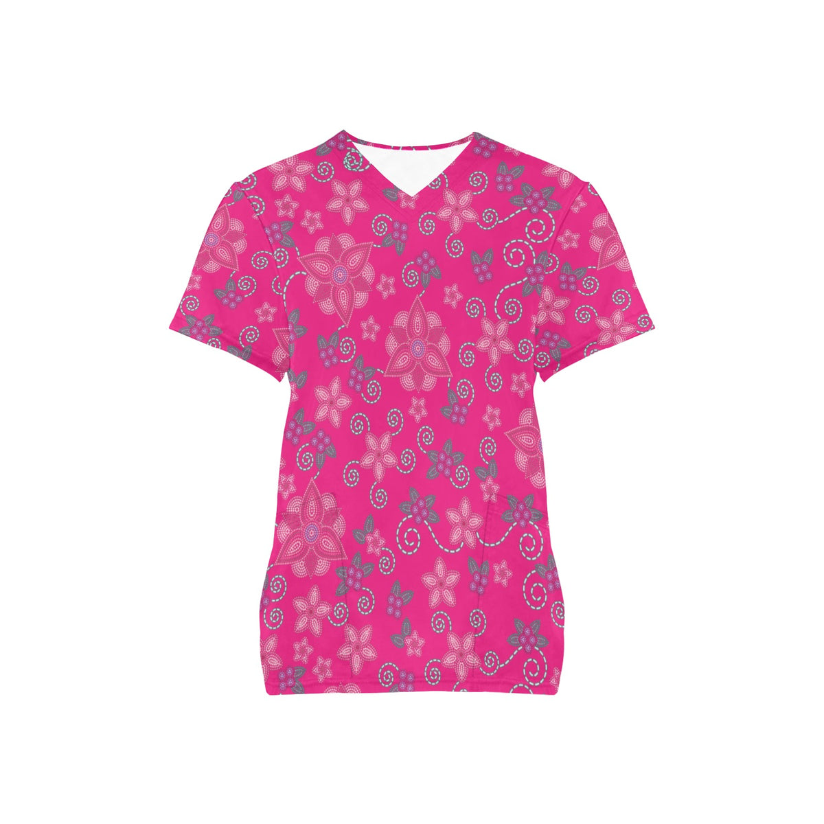 Berry Picking Pink Scrub Top