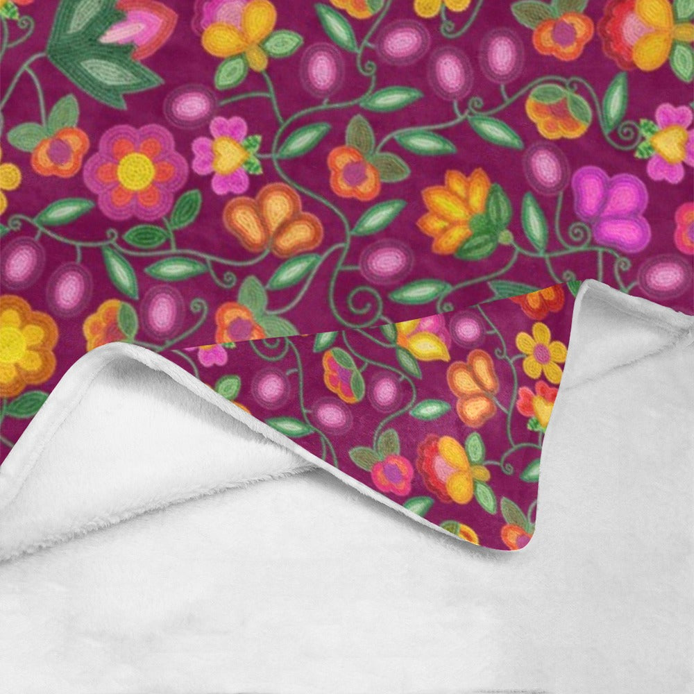 Boreal Bounty Dark Magenta Ultra-Soft Micro Fleece Blanket 60"x80"