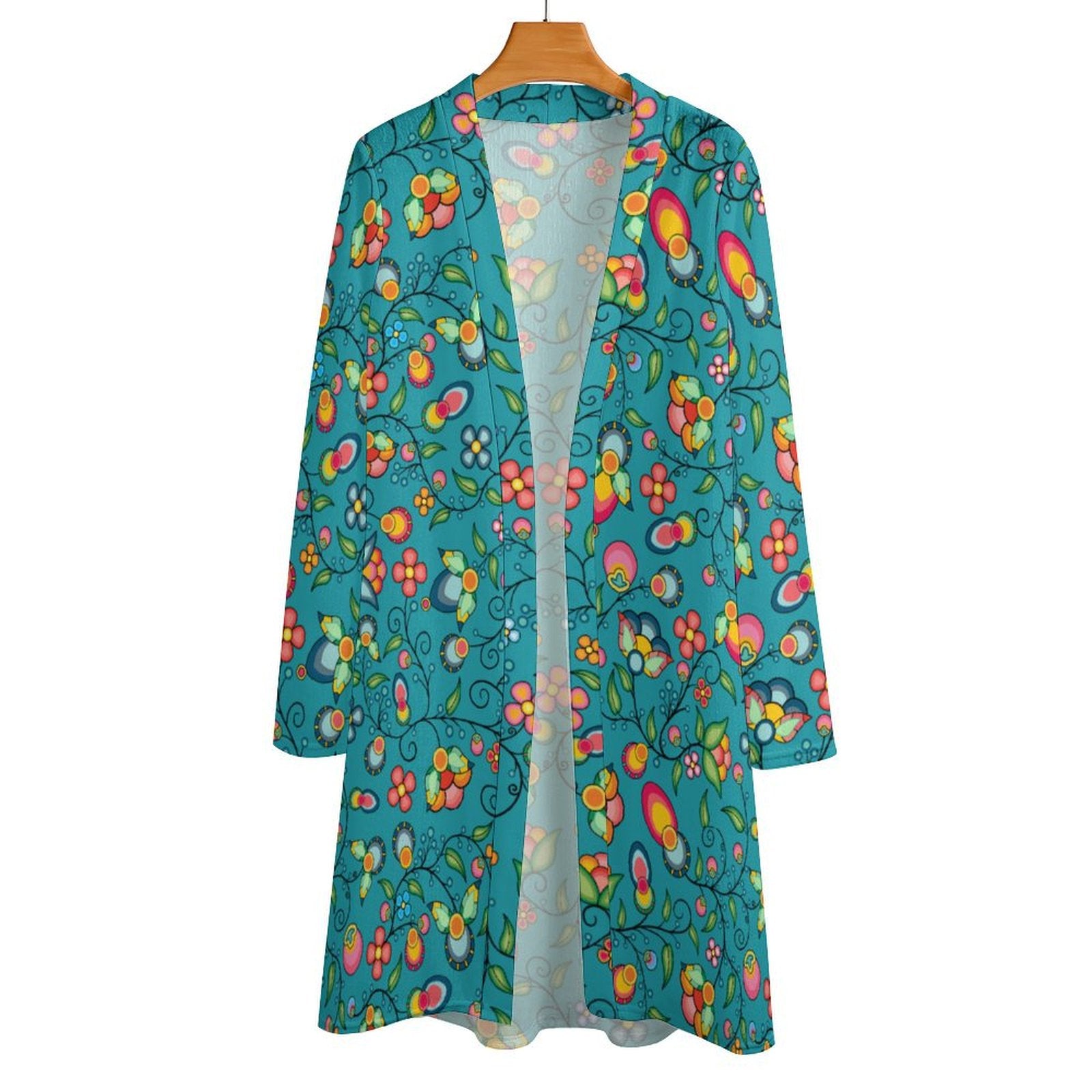 Floral Bounty Teal Cardigan