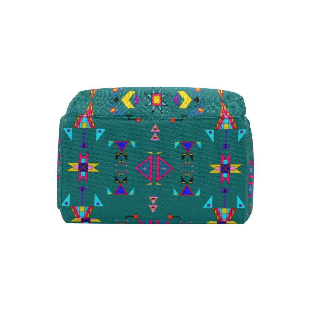 Enemy Territory Teal Multi-Function Diaper Backpack/Diaper Bag
