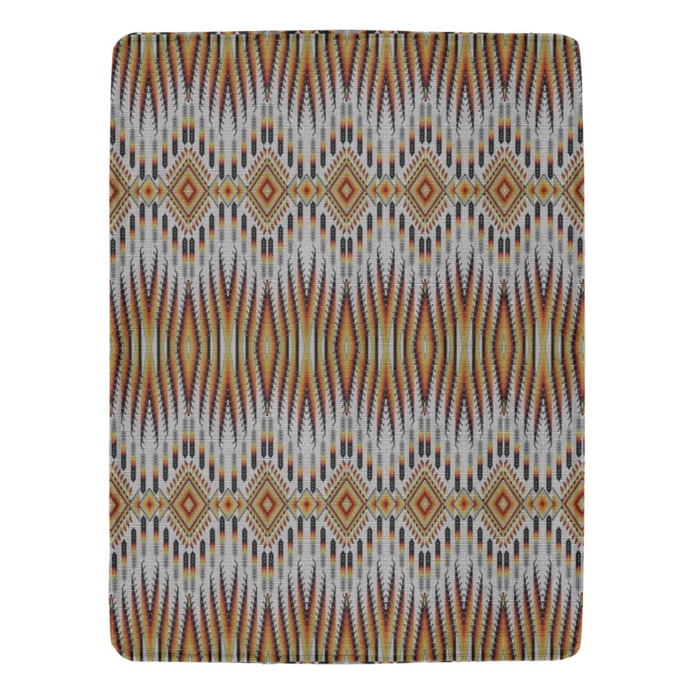 Fire Feather White Ultra-Soft Micro Fleece Blanket 60"x80"