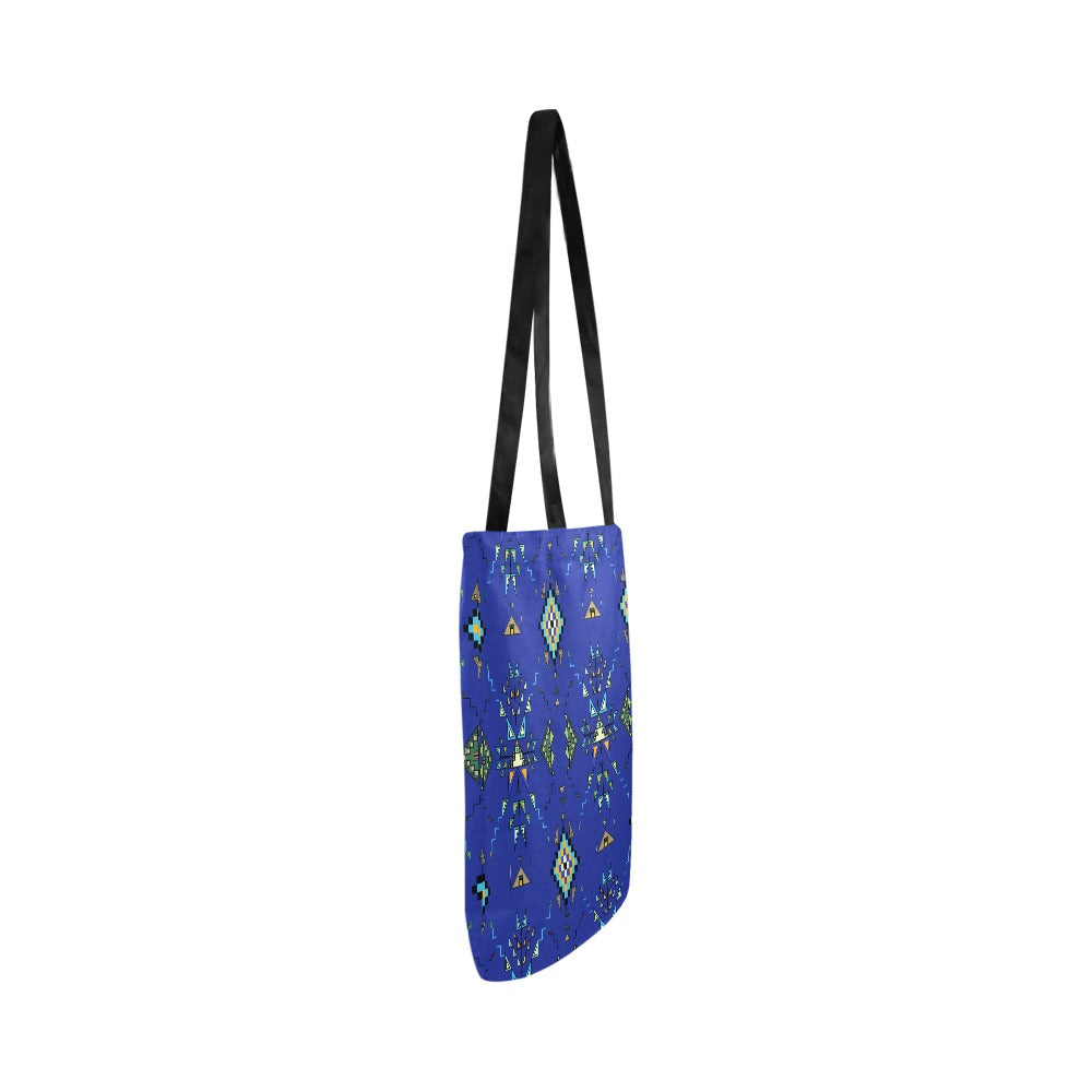 Bear Shield Dark Blue Reusable Shopping Bag (Two sides)