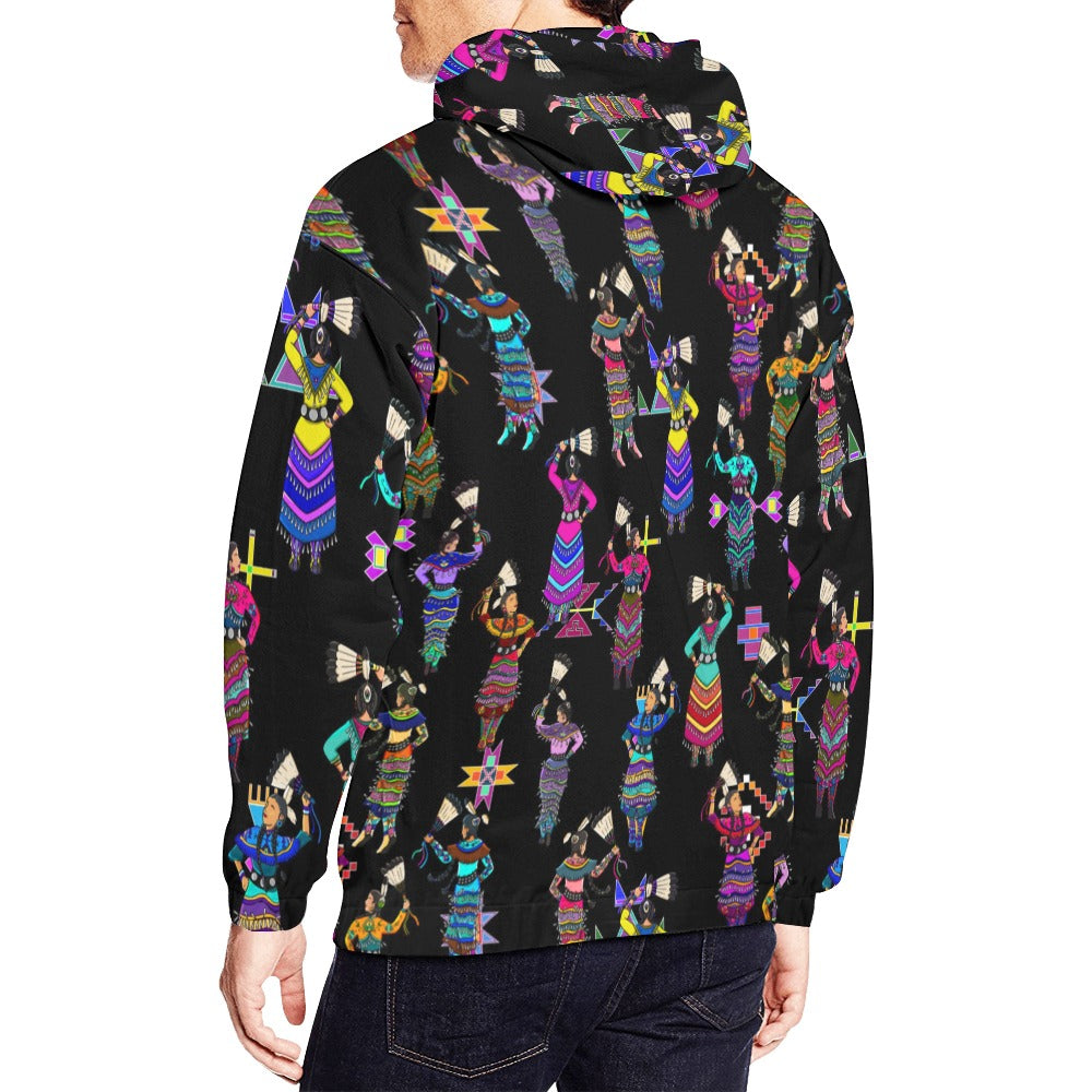 Women's Jingle Dancers Black Hoodie for Men (USA Size)