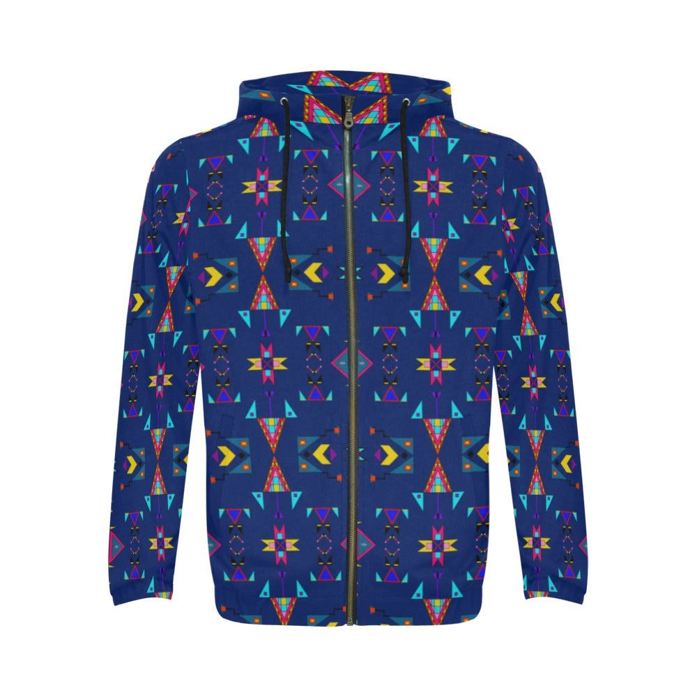 Enemy Territory Dark Navy Men's Zipper Hoodie