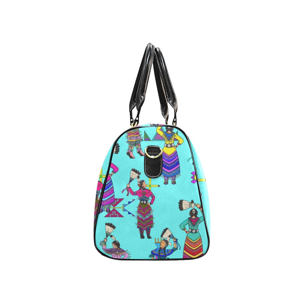 Women's Jingle Dancers Turquoise Waterproof Travel Bag/Small