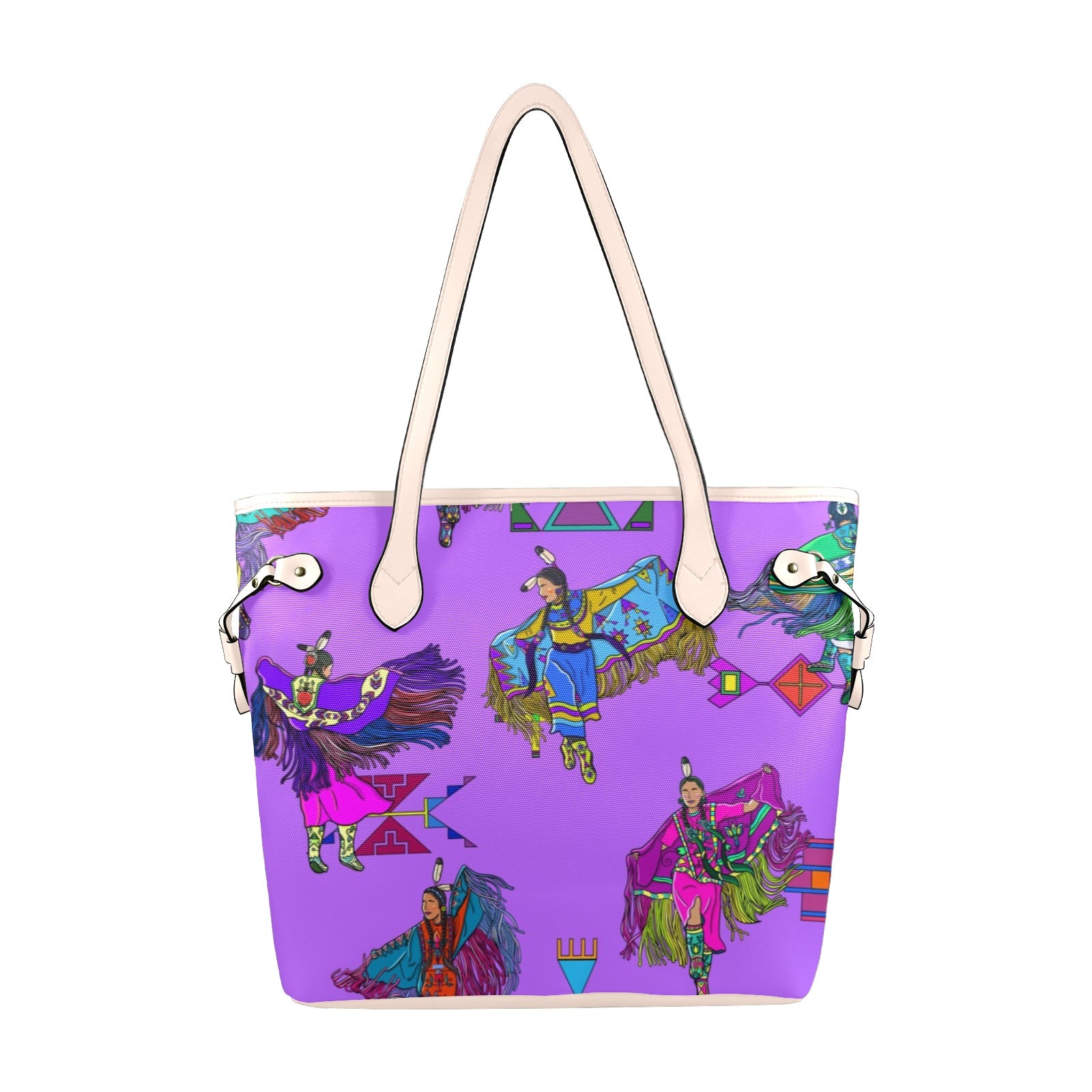 Women's Fancy Dancers Purple Clover Canvas Tote Bag