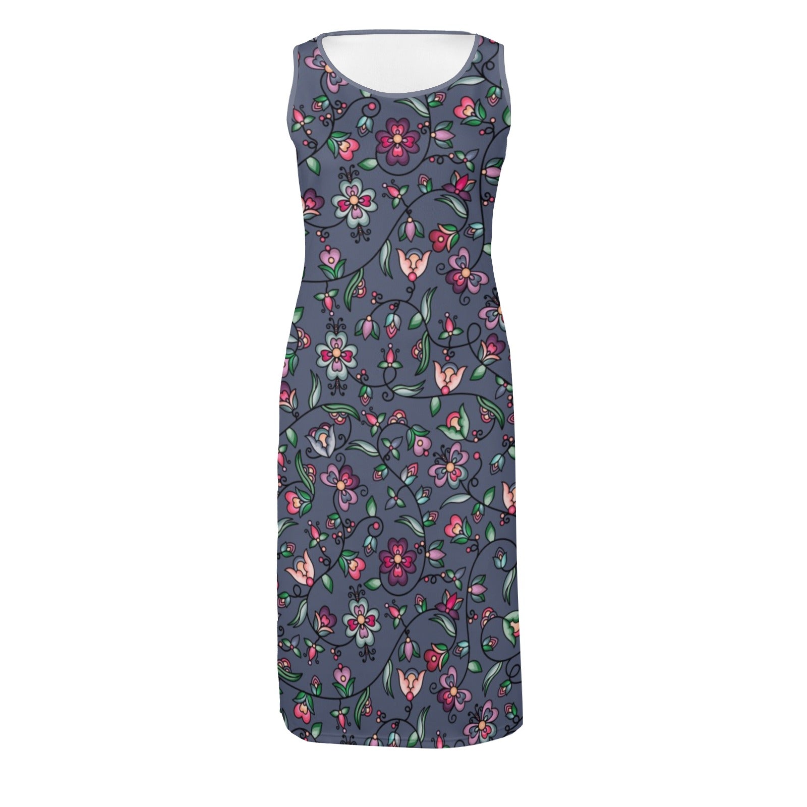 Amber Evening Garland Blue Phaedra Sleeveless Open Fork Long Dress