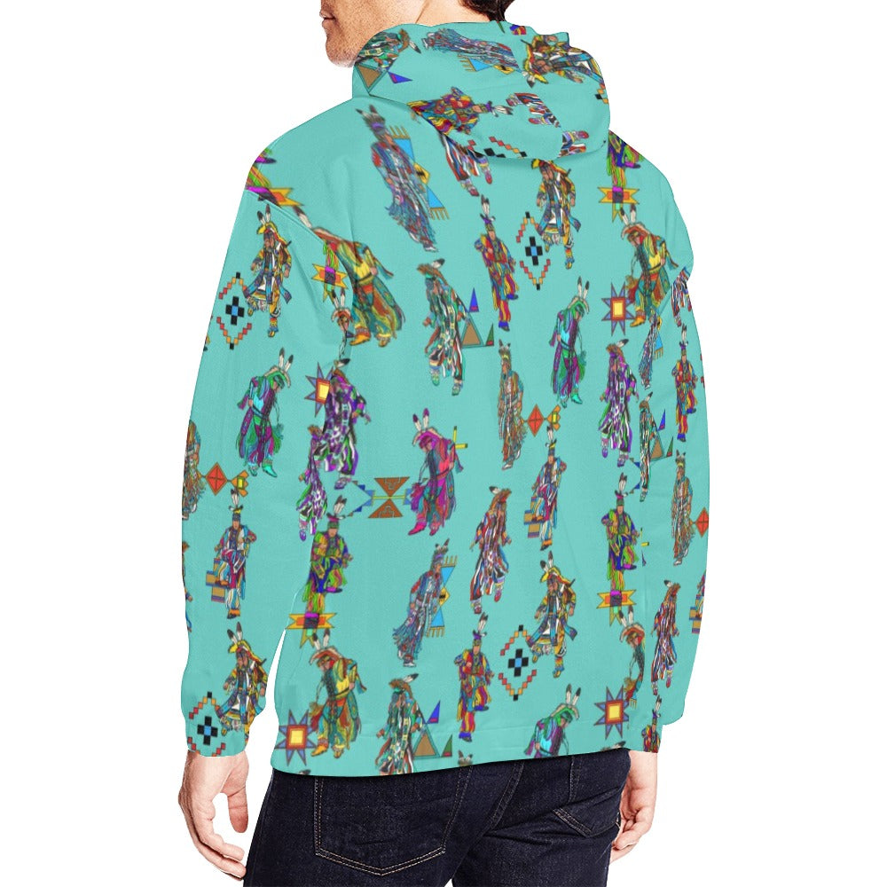 Men's Grass Dancers Eggshell Blue Hoodie for Men (USA Size)