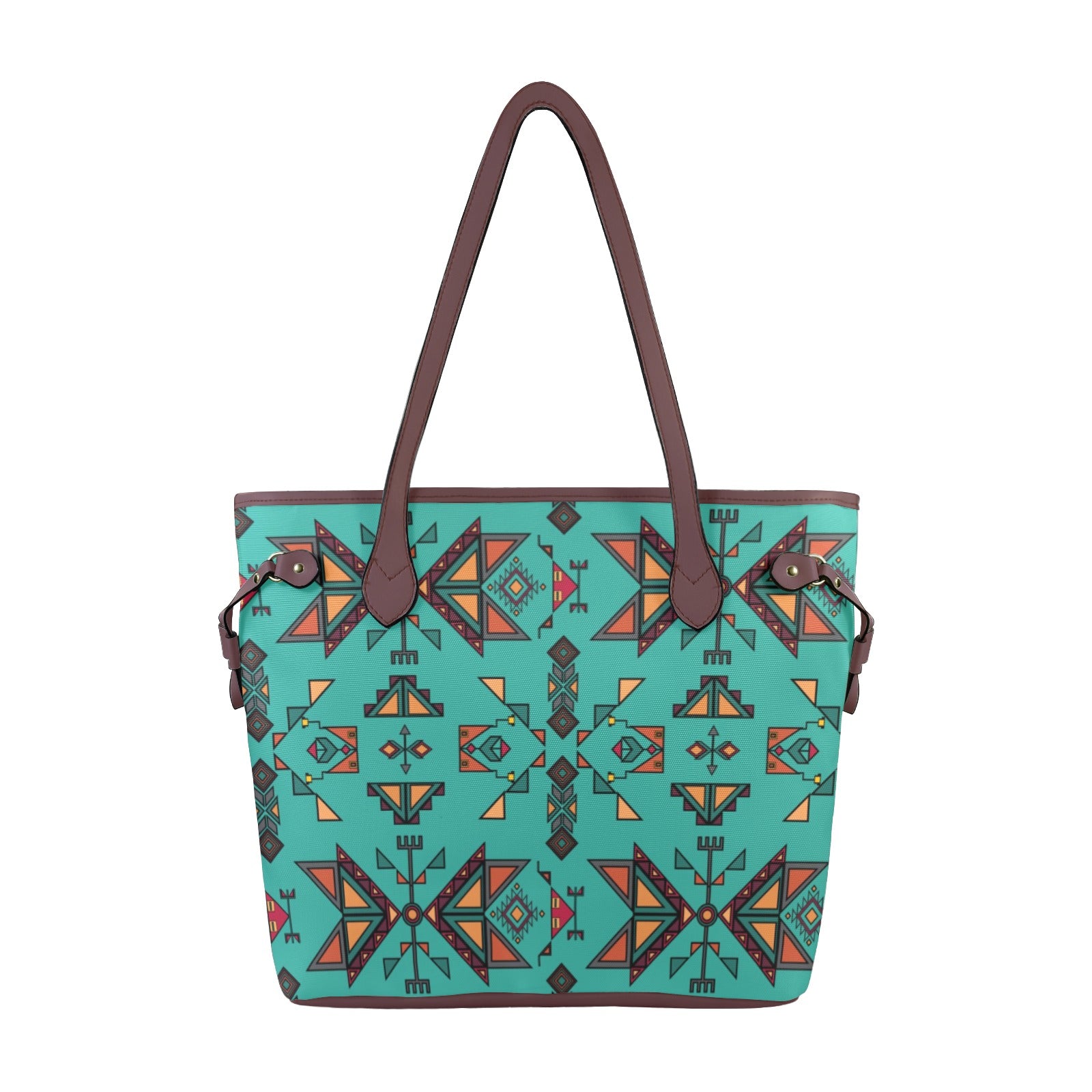 Arrow Dawn Turquoise Clover Canvas Tote Bag