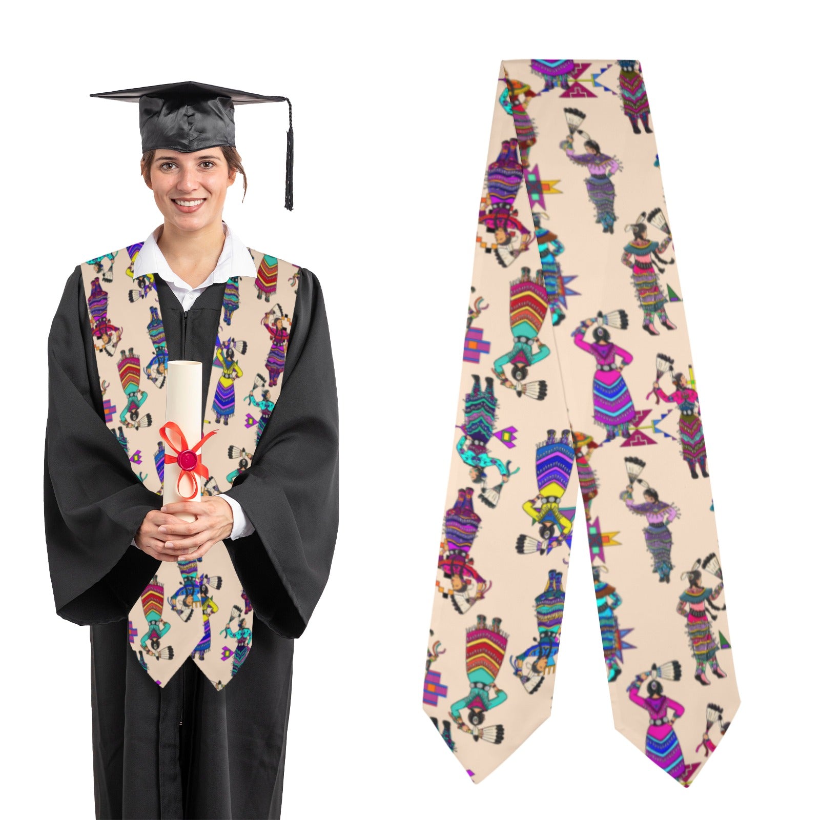 Women's Jingle Dancers Muslin Graduation Stole