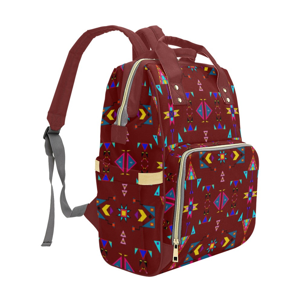 Enemy Territory Dark Maroon Multi-Function Diaper Backpack/Diaper Bag