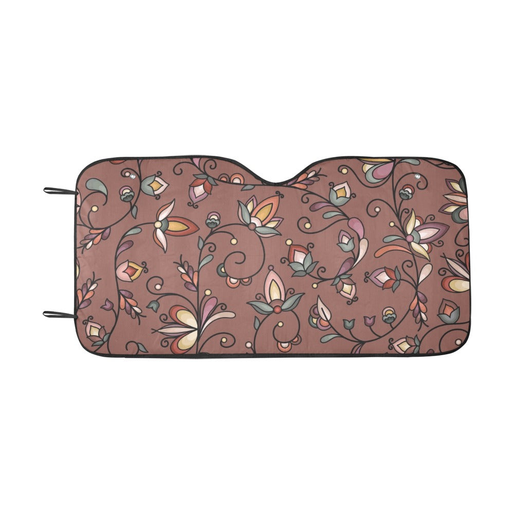 Burnt Sky Petals Brown Car Sun Shade 55"x30"