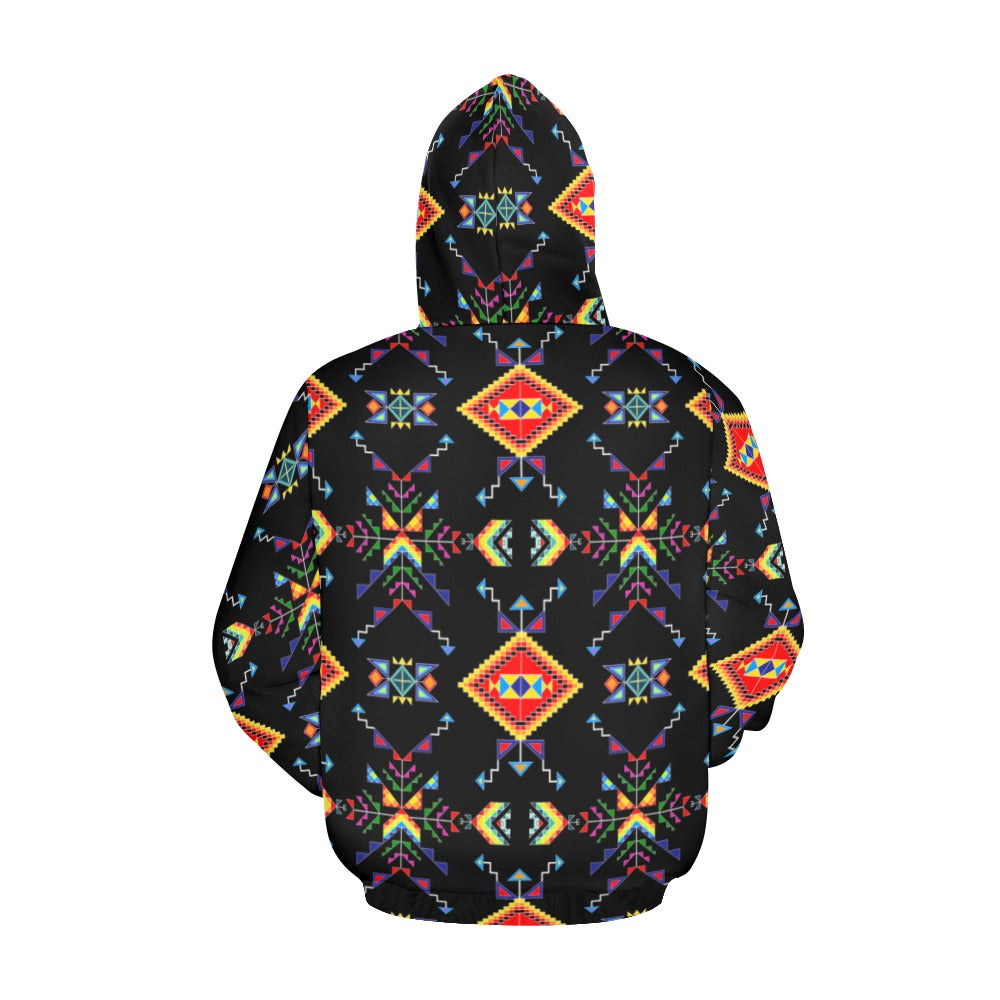 Buffalo Jump Black All Over Print Hoodie for Men (USA Size) (Model H13)
