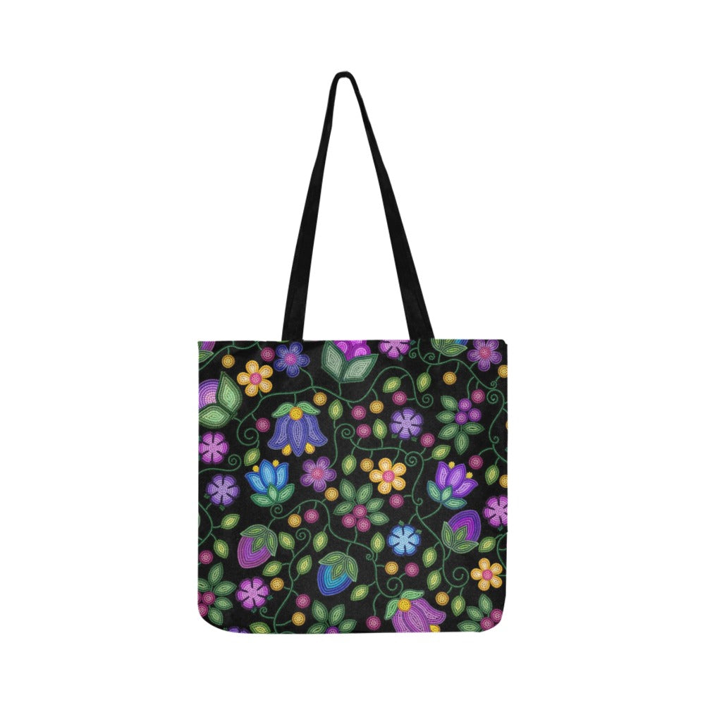 Bloom Uplift Black Reusable Shopping Bag (Two sides)