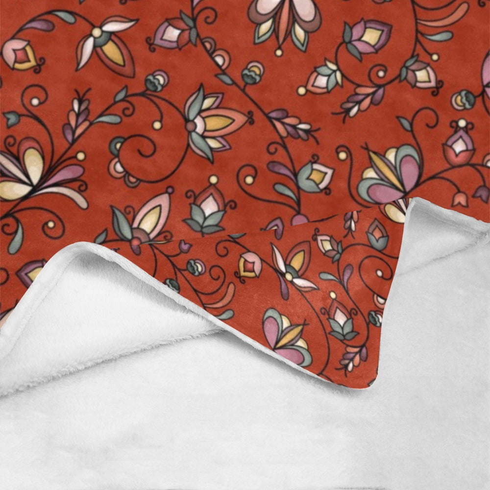 Burnt Sky Petals Red Ultra-Soft Micro Fleece Blanket 60"x80"