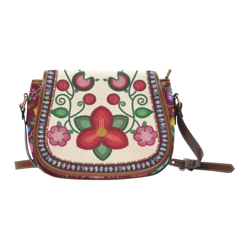 Beaded Offering Cream Saddle Bag/Large