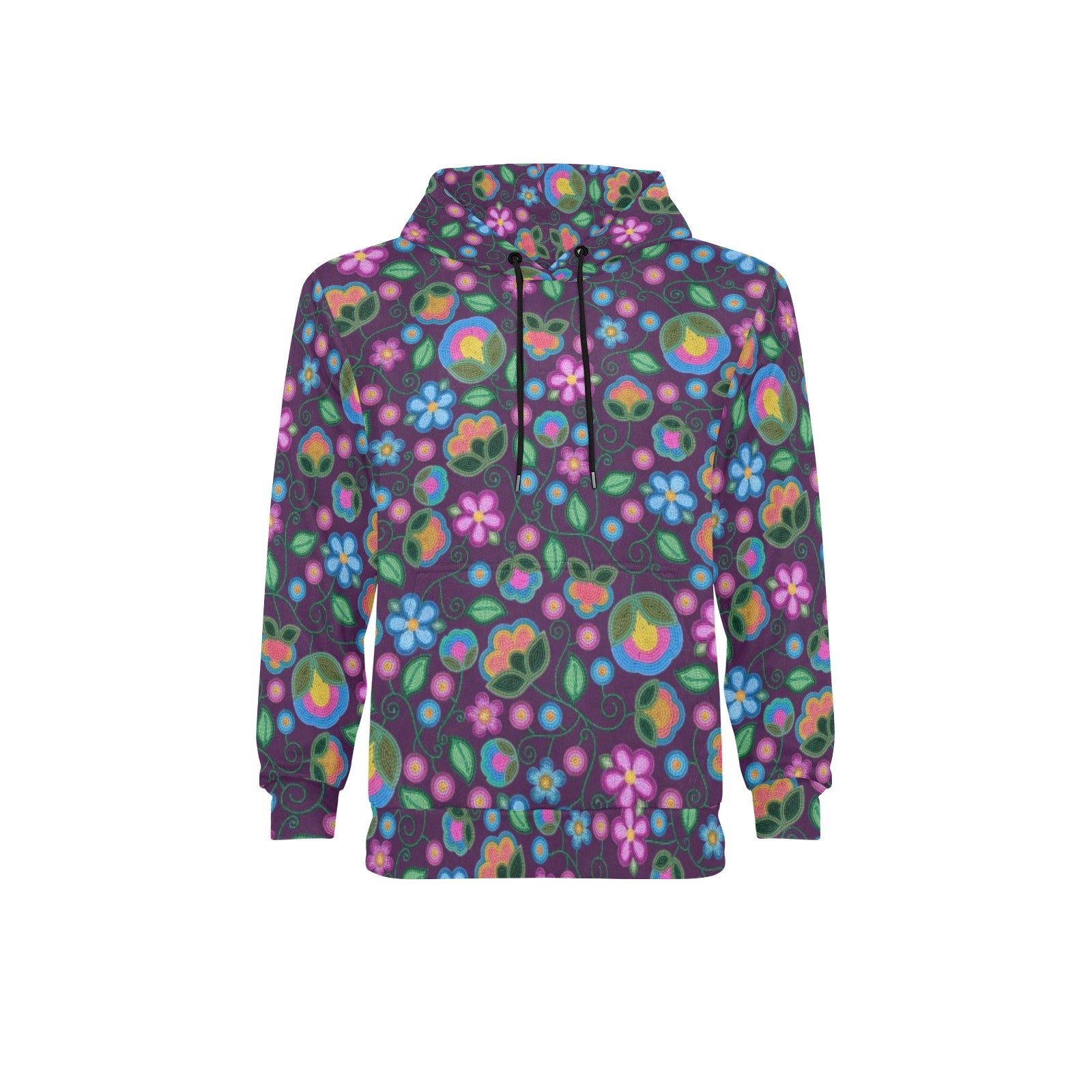 Turquoise Sunbeam Violet Men's Long Sleeve Fleece Hoodie
