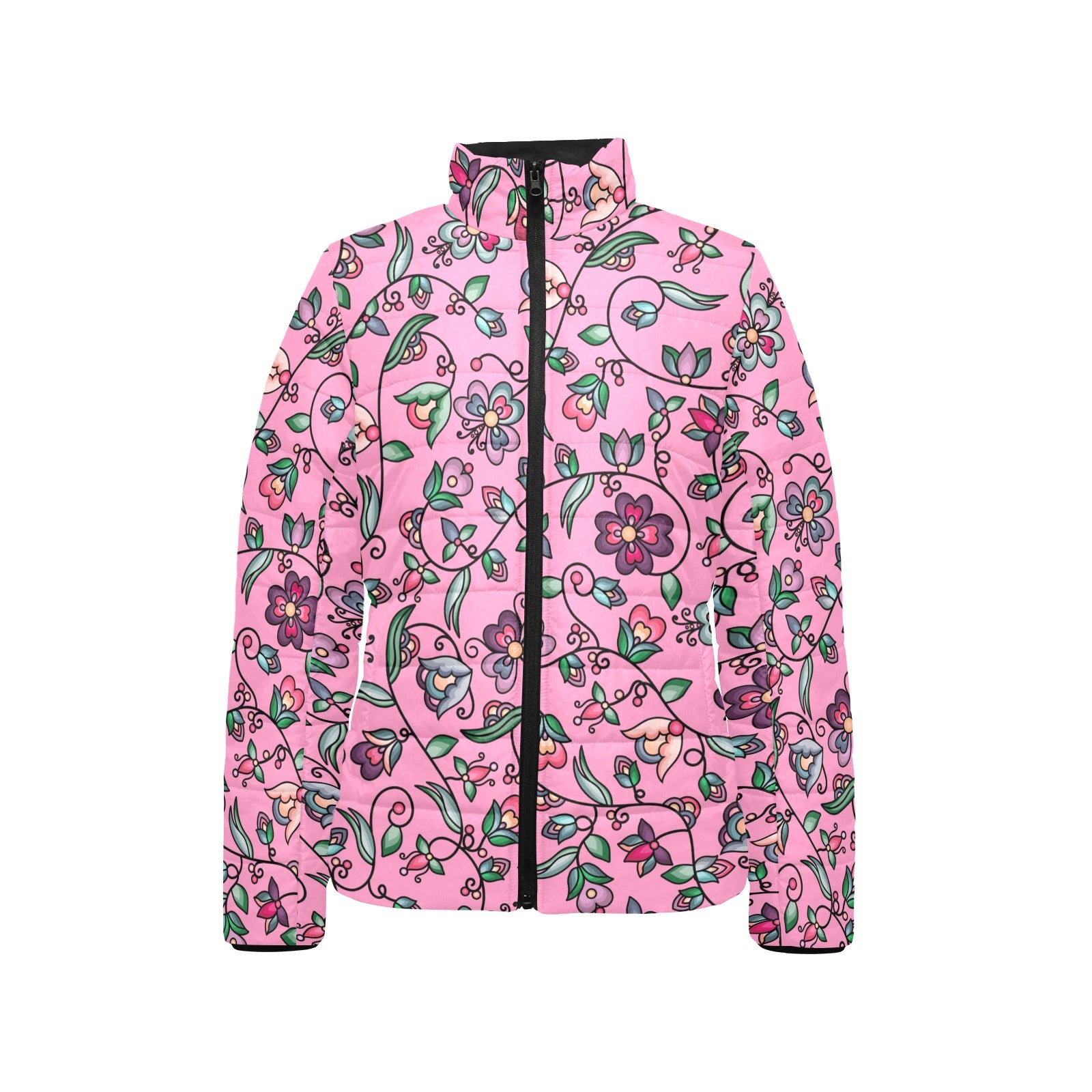 Amber Evening Garland Pink Women's Stand Collar Padded Jacket