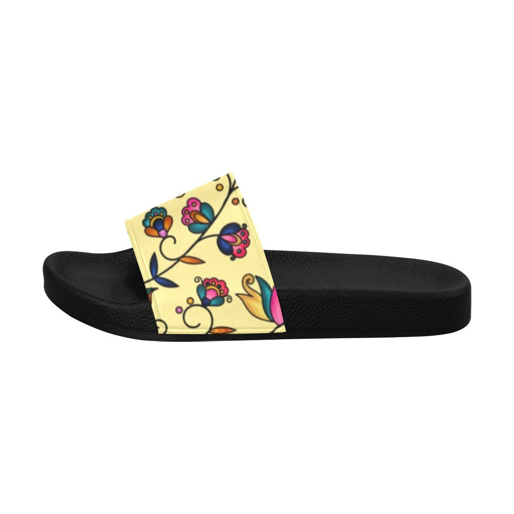 Copper Prairie Petals Yellow Men's Slide Sandals